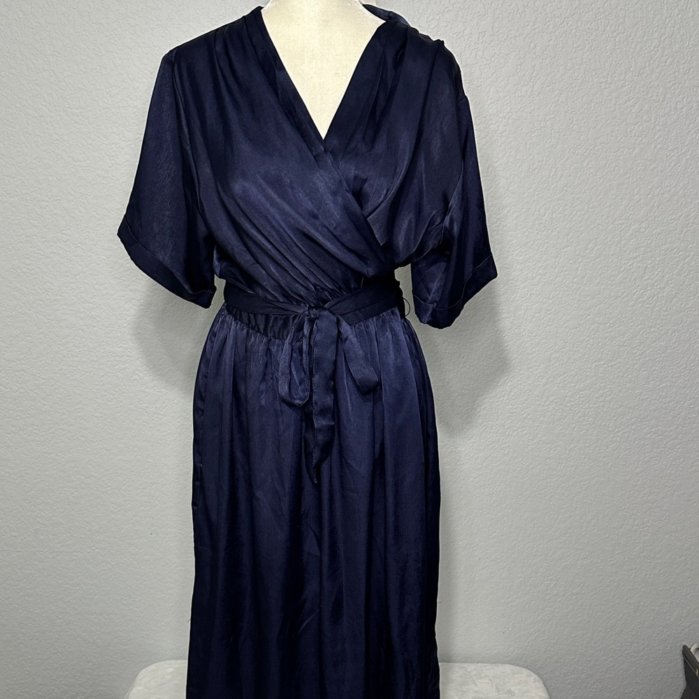 Ellison Maxwell Navy Wrap Dress Medium